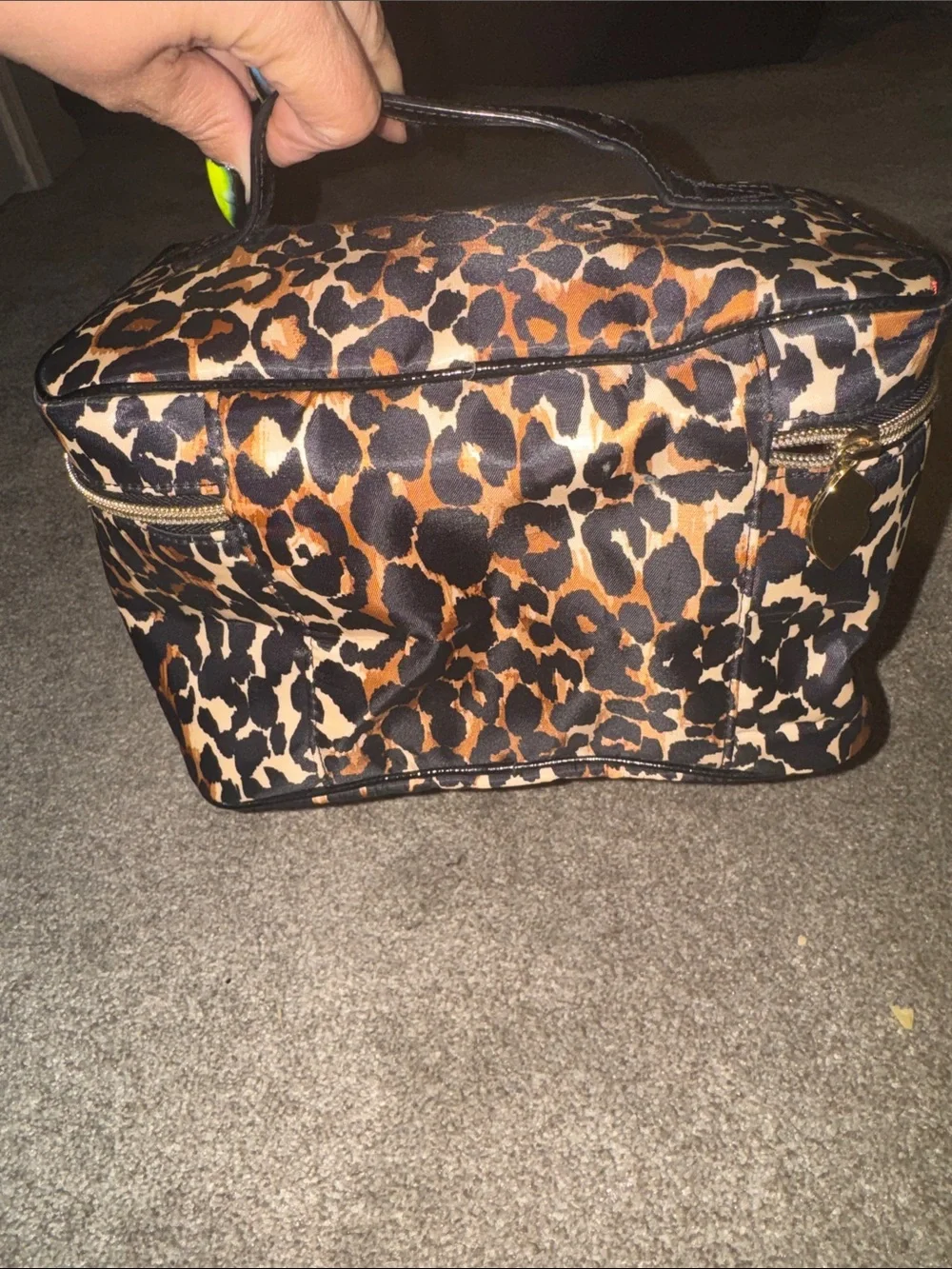 Victoria's Secret Leopard Print Cosmetic Case - Brown/Tan/Black